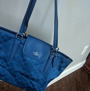 Blue Signature Coach Bag
